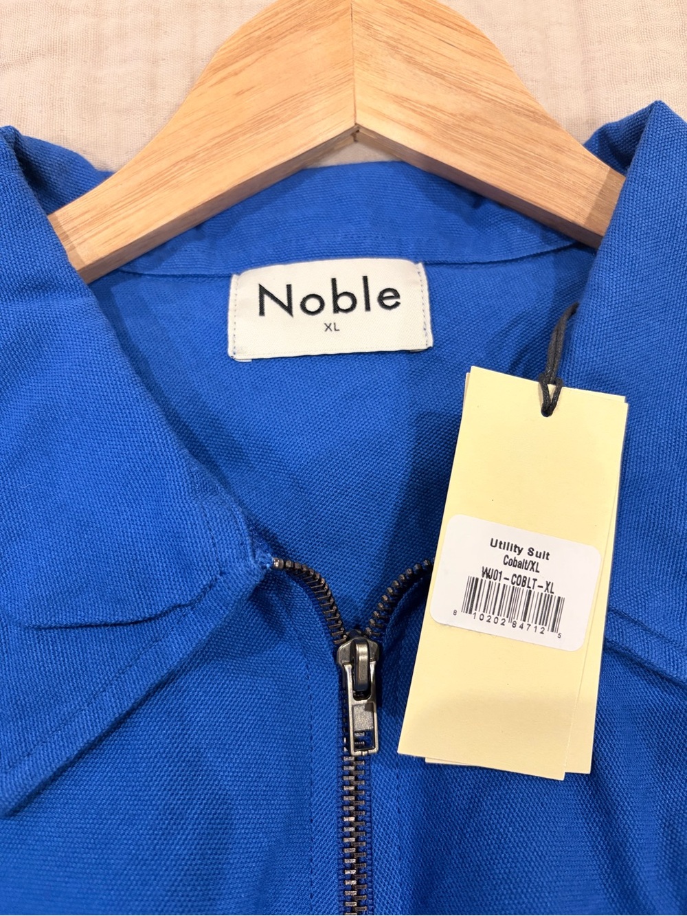 Noble Cobalt Utility Short-Sleeve Zip-Front Jumpsuit - Picture 2 of 3